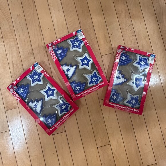 University of Kentucky UK Shatterproof Christmas Ornaments Trees & Stars 3 sets - Picture 2 of 7